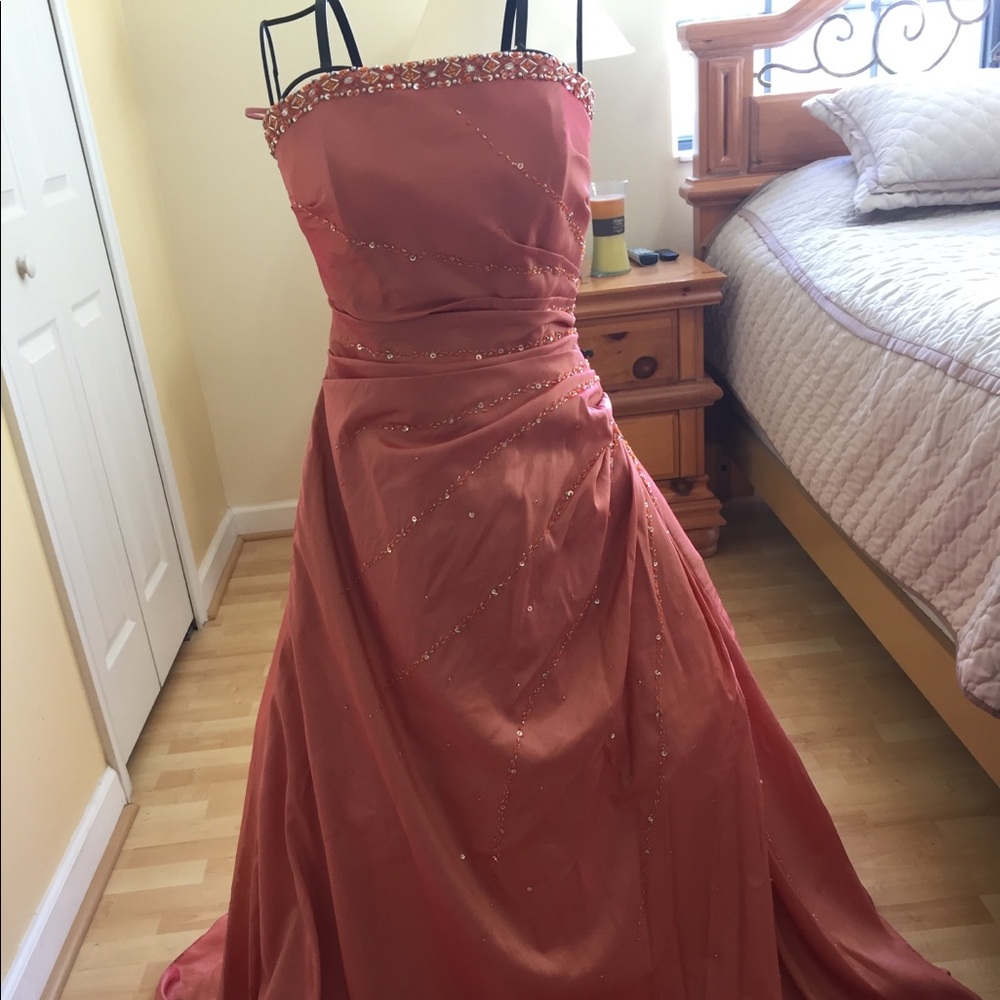 Peach prom dress